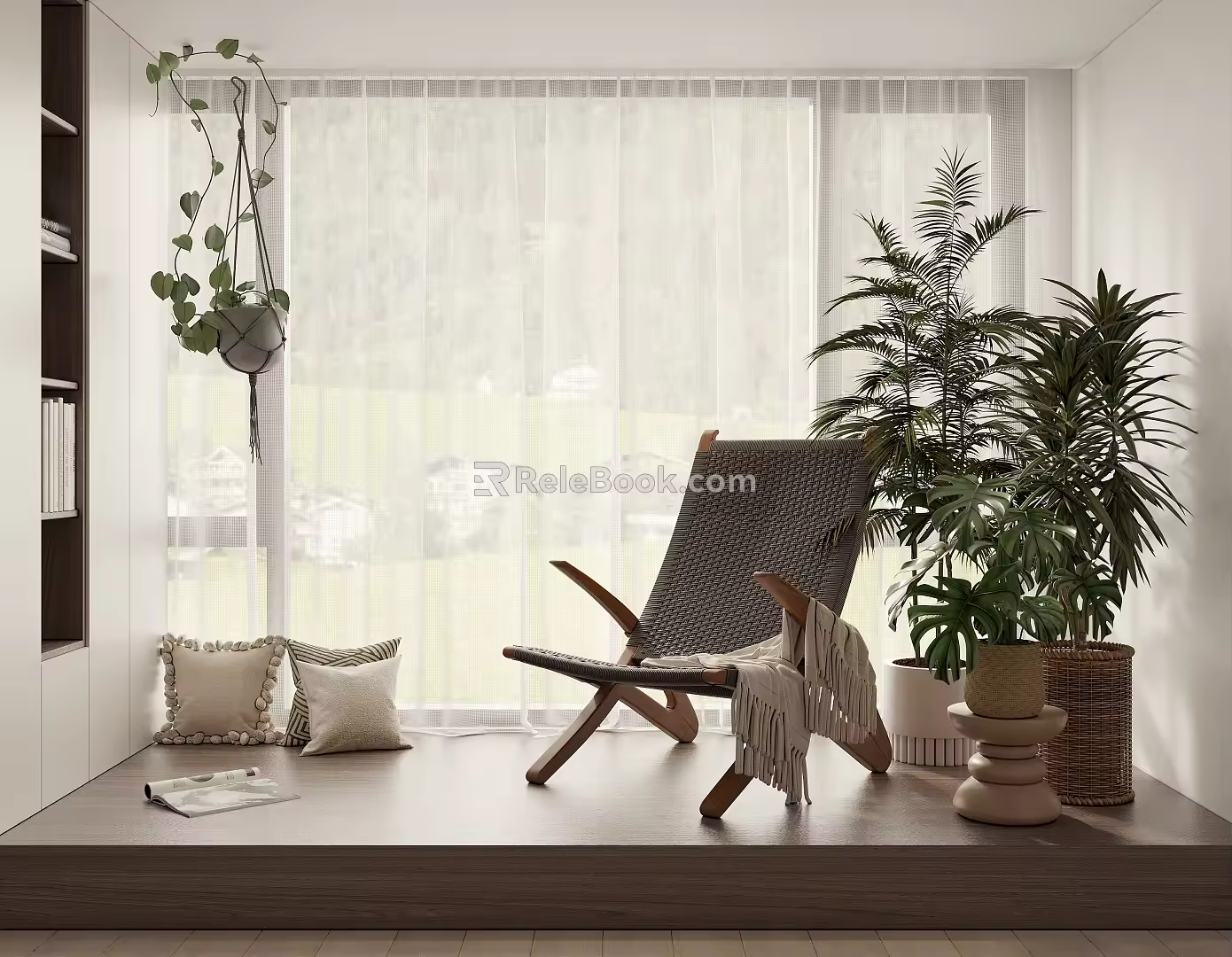 Leisure Chair Lazy Chair Potted Zen 3d model
