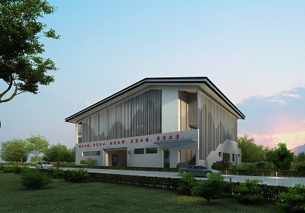 modern gymnasium building 3d model