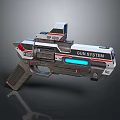 Futuristic Sci Fi Gun System With EP 001 Label Blue Light And 1000 Marking