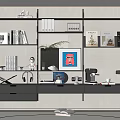 Modern Wall-mounted Combination Bookshelf Storage Rack Decorative Rack Ornaments Combination Books 3d model