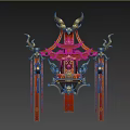 Traditional Chinese Ornate Decoration With Red Gold Dragon Motifs And Tassels