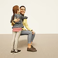 Affectionate Woman and Boy Hugging in Light Room With Carpeted Floor