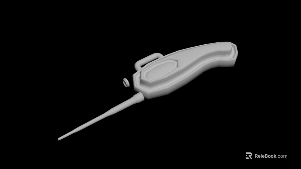 White Manual Hand Tool With Long Nozzle And Ergonomic Handle Design 3d model