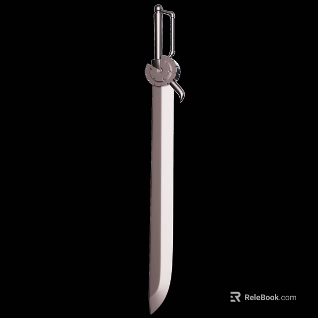 Traditional Silver Sword With Intricate Metal Handle And Sharp Blade Design 3d model 