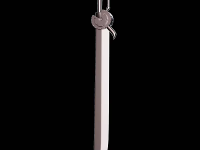 Traditional Silver Sword With Intricate Metal Handle And Sharp Blade Design 3d model