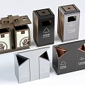 Public Facility Modern Waste Bins With Various Designs And Recycling Signs