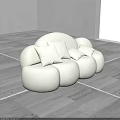 White Curved Sectional Sofa With Soft Pillows In Minimalist Gray Floor Interior Room
