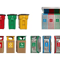 Modern trash can sorting trash can outdoor trash can indoor trash can 3d model