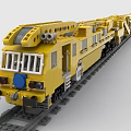 Yellow Building Blocks Toy Train Model on Detailed Railway Track