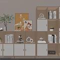 Modern Minimalist Bookshelf With Light Wood White Finish And Decorative Items Green Plants And Books