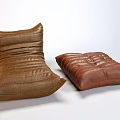 Brown Leather Bean Bag Chairs Set with Modern Design and Comfortable Seating for Living Room