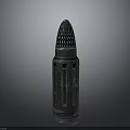 Tactical Military Style Black Bullet With Perforated Top And Warning Label