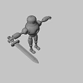 Robot with a sword. 3d model