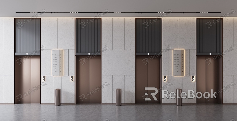 modern elevator hall model