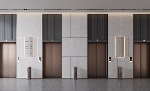 modern elevator hall 3d model