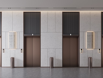 modern elevator hall 3d model