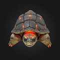 Mystical Turtle With Glowing Orange Shell Patterns On Dark Background 3d model