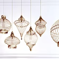 Chandeliers With Metal Cage Design In Modern Elegant Style For Home Decorative Lighting