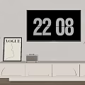 White TV Stand With Arched Drawers Vogue Frame Potted Plant And Wall Display 22 08