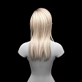 Woman with Long Blonde Hair 3D Model Upper Body on Black Background 3d model