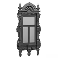 Ornate Black Decorative Frame Featuring Intricate Carvings And Classic Design Details