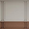 Elegant Decorative Gypsum Cornice Design On Light And Brown Wall Panels 3d model