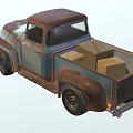 Vintage Rusty Blue Pickup Truck with Classic Design and Open Bed