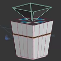 Projection Monitoring Device Featuring Transparent Pyramid White Base 3D Display and Blue Light Strip