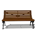 Outdoor Wooden Slatted Bench with Black Metal Legs for Garden Patio Seating