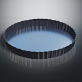 Shiny Round Metal Tart Pan With Fluted Edge For Baking In Home Kitchen