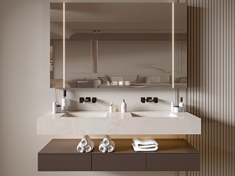 Modern Bathroom Cabinet Bathroom Counter Basin Bathroom Decoration Mirror Cabinet Sink 3d model