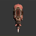 Red Rhino With Decorative Saddle And Ornamental Patterns In Fantasy Design