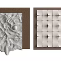 Modern Decorative Wall Hangings With Textured White Design And Grid Pattern Squares 3d model