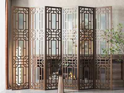 New Chinese Style Screen Partition 3d model