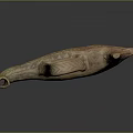Ancient Clay Daily Household Vessel With Decorative Handle Patterns And Support Feet Design