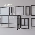 Window Broken Bridge Aluminum Casement Window Inner Open Guide Glass Window 3d model