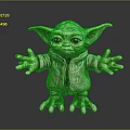 Cute Green Baby Yoda Character With Big Ears