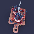 Delicious Berry Parfait Desserts With Cream Layers And Fresh Berries On Wooden Serving Board