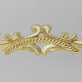 Intricate Golden Carving Decorative Ornament with Scroll Patterns and Woven Details