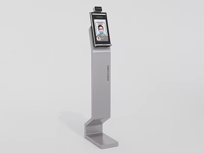Public Facility Standing Facial Recognition Terminal With Screen For Identity Verification 3d model