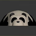 Cute Lying Panda Game Movie Character With Black White Cartoon Style
