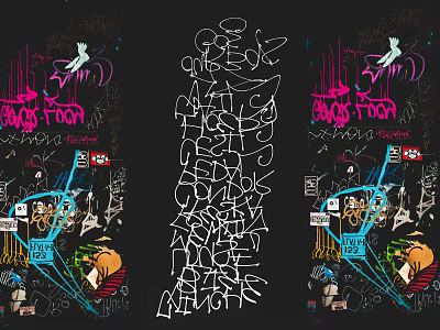 Graffiti Style Colorful Modern Art Wall Decor With Abstract Patterns And Vibrant Design 3d model