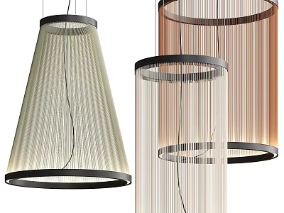 Modern Chandelier Collection With Different Hanging Styles And Metallic Frame Details 3d model