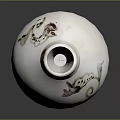 White Ceramic Vase With Decorative Floral Patterns For Home Furniture