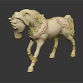 Cute White Pony Doll With Pink And Yellow Decorative Details And Lace Accents