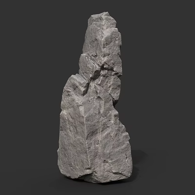 Natural Stone And Wood Decorative Piece With Textured Surface And Smooth Wood Details 3d model