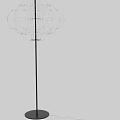 Modern Black Floor Lamp With Spherical Wire Frame Design And Slim Stand 3d model