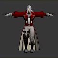 Male Character With White Hair Wearing Red Coat And Outstretched Arms