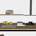 Tabletop Decorative Ornament Set With Stacked Books Apples Open Book Vintage Camera And Warm Lighting