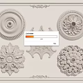 European-style lamp panel gypsum carved lamp panel 3d model